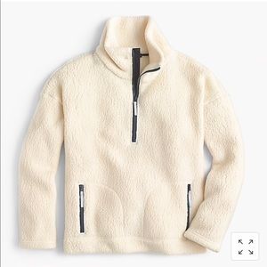 White J. Crew half zip fleece pullover